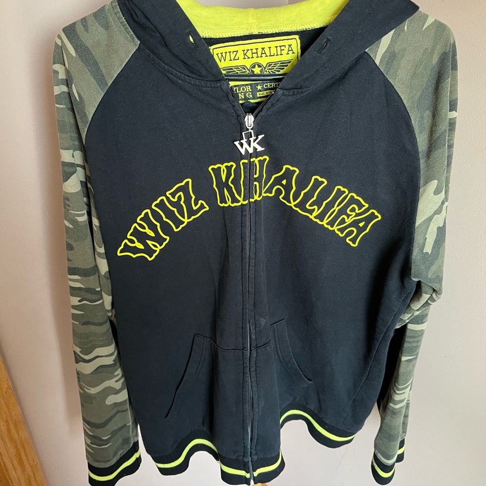 Wiz Khalifa Camo Hoodie - Black and Green